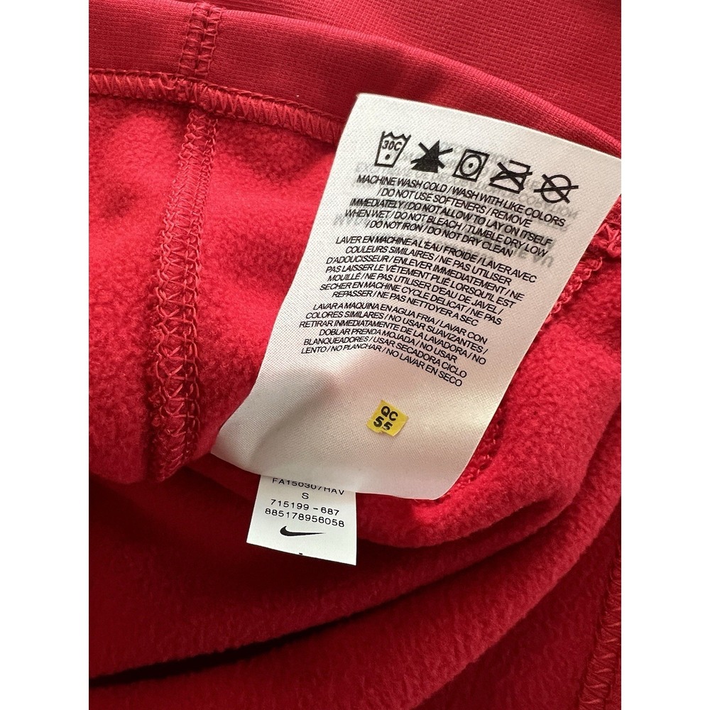 Nike KO Therma-fit Mock Quarter Zip Pullover Fleece Mens Small Red Black Swoosh - Picture 7 of 8